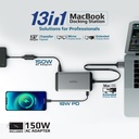 Promate 13-in-1 MacBook Docking station with 150W Power Adapter & 4K@60Hz MST Dual Display (VersaHub-MST)