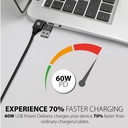 Promate 6-in-1 Hybrid Multi-Connector cable for Charging & Data Transfer (PentaPower.BLACK)