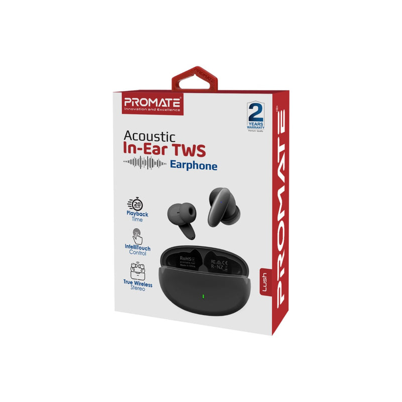 Promate Acoustic In-Ear TWS Earphone (LUSH.BLACK)
