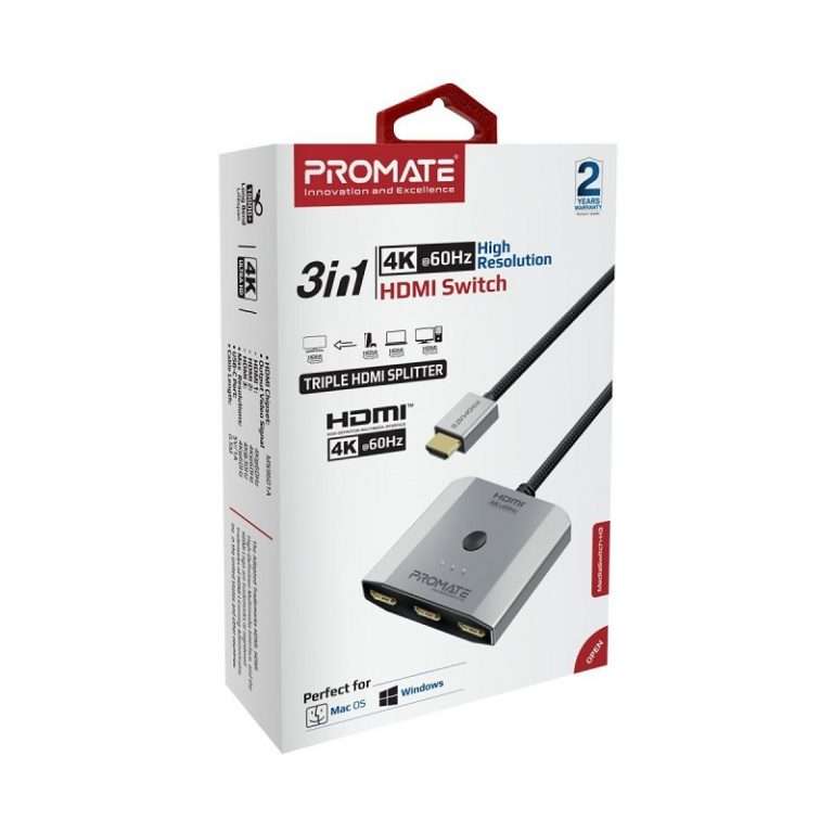 4K@60Hz HDMI Splitter with Dual HDMI Output – Promate Technologies