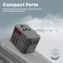 Promate Smart Charging Surge Protected Universal Travel Adapter (TripMate-36W)