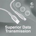 Promate Super Flexible Data and Charge USB-C Cable (XCord-AC-WHITE)