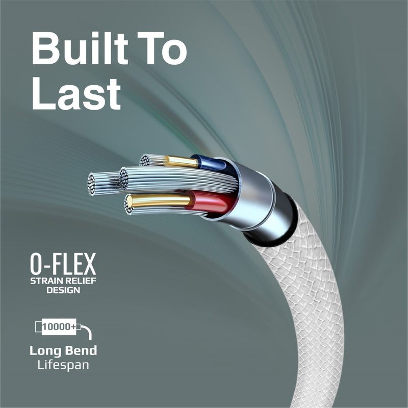 Promate Super Flexible Data and Charge USB-C Cable (XCord-AC-WHITE)