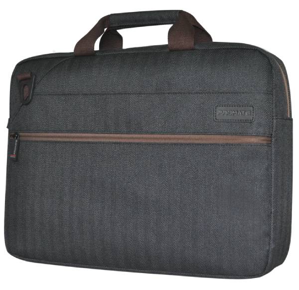 Promate Akita-MB.Black Contemporary Design Messenger Bag for Laptops Up to 16”
