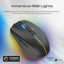 Promate 2.4GHz Wireless Ergonomic Optical Mouse with LED Rainbow Lights Kitt.BLACK