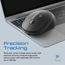 Promate 1600DPI MaxComfort® Ergonomic Wireless Mouse TRACKER.BLACK