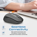 Promate 1600DPI MaxComfort® Ergonomic Wireless Mouse TRACKER.BLACK