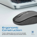 Promate 1600DPI MaxComfort® Ergonomic Wireless Mouse TRACKER.BLACK