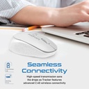 Promate 1600DPI MaxComfort® Ergonomic Wireless Mouse TRACKER.White 