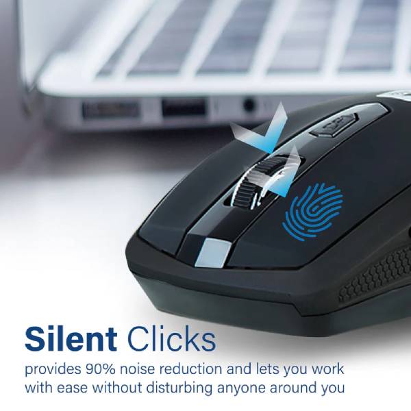 Promate Breeze.BLACK Silent Switch Streamlined Wireless Mouse