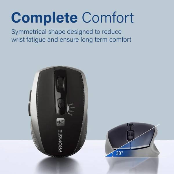Promate Breeze.Silver Silent Switch Streamlined Wireless Mouse