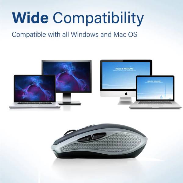 Promate Breeze.Silver Silent Switch Streamlined Wireless Mouse