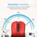 Promate Comfort Performance Wireless Ergonomic Mouse CONTOUR.RED