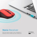 Promate Comfort Performance Wireless Ergonomic Mouse CONTOUR.RED