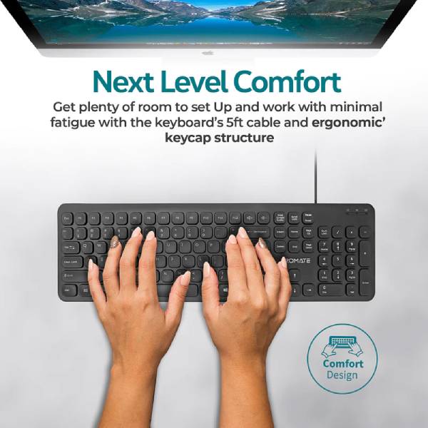 PROMATE EASYKEY-4 Ultra-Slim Quiet Key Wired Keyboard