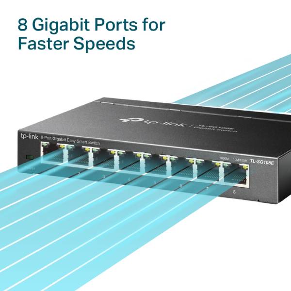 TP-Link 8-Port TL-SG108E(UE) 8-Port Gigabit Easy Smart Switch