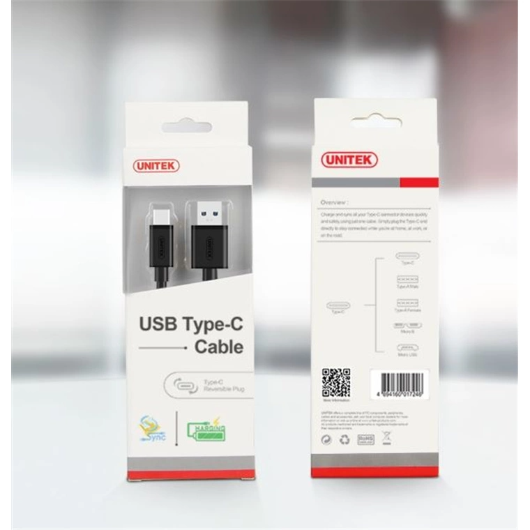 USB 3.1 Type-C Male to USB-A  Male Cable (Y-C474BK)