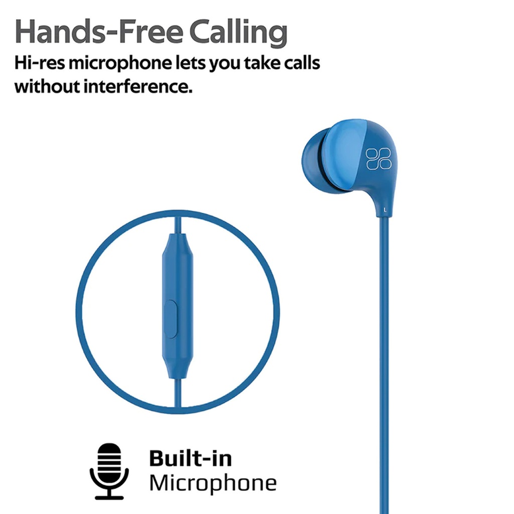 Promate HD Stero In-Ear Wired Earphone with Microphone (COMET.BLUE)