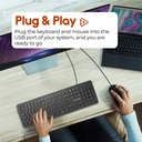 Promate Quiet Key Wired Compact KeyBoard & Mouse COMBO-KM1.BK/AE