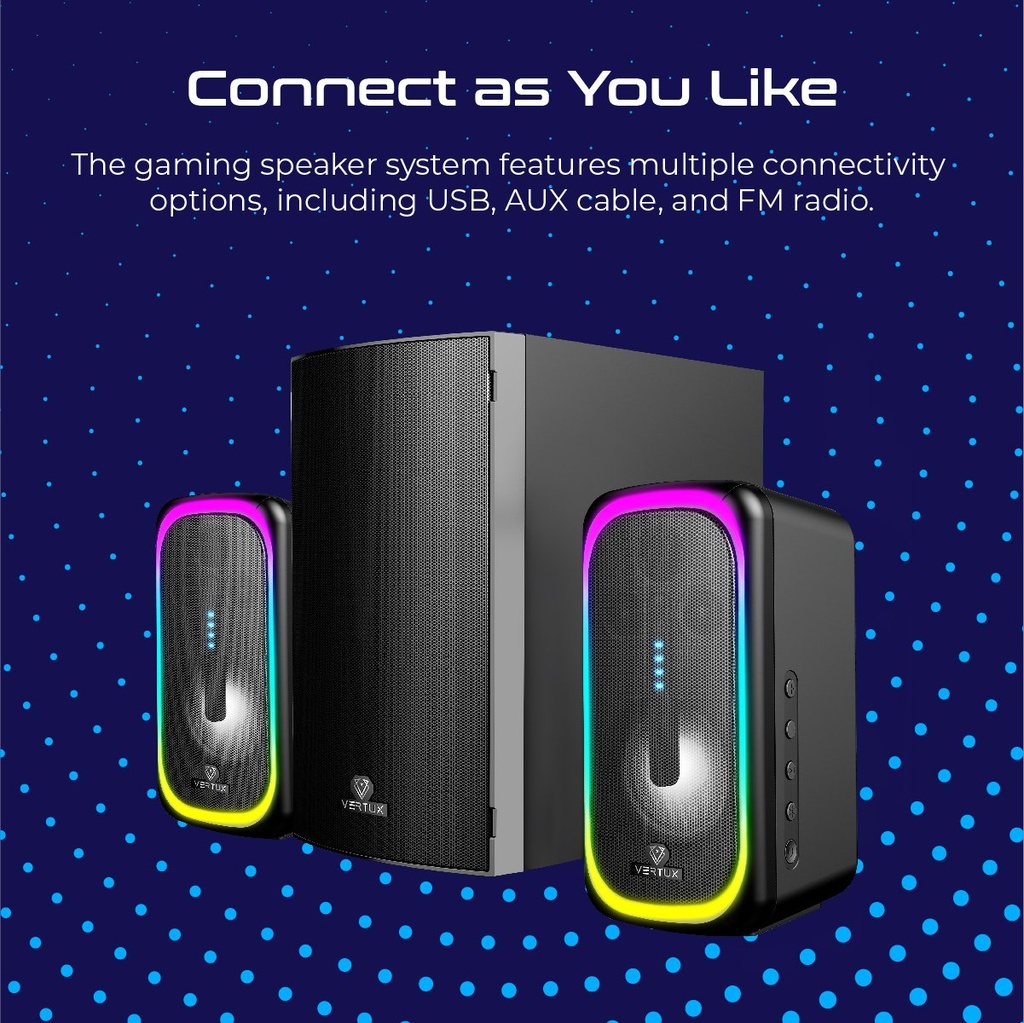 Vertux SonicThunder-50 50W Surround Sound Gaming Speaker (SONICTHUNDER-50.UK)