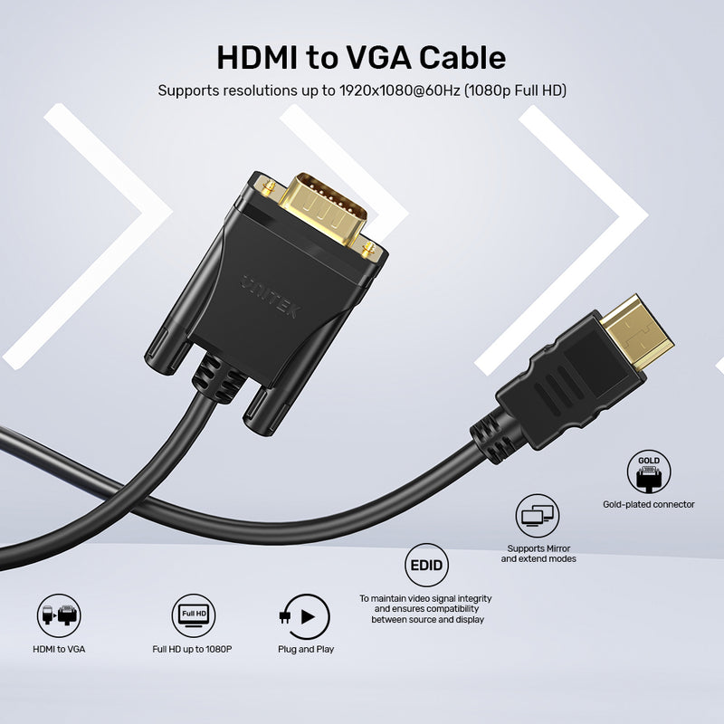 HDMI to VGA Cable 2M Unitek (V1185A)