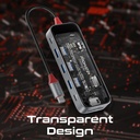 Promate 9-in 1 Transparent Ultra-Fast Multiport USB-C Hub with 100W Power Delivery TRANSHUB-GO