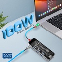 Promate 9-in 1 Transparent Ultra-Fast Multiport USB-C Hub with 100W Power Delivery TRANSHUB-GO