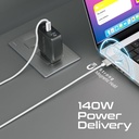 Promate High Tensile Strength 140W USB-C to MagSafe 3 Charging Cable for MacBook (MAGCORD-140PD)