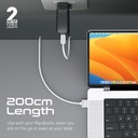 Promate High Tensile Strength 140W USB-C to MagSafe 3 Charging Cable for MacBook (MAGCORD-140PD)