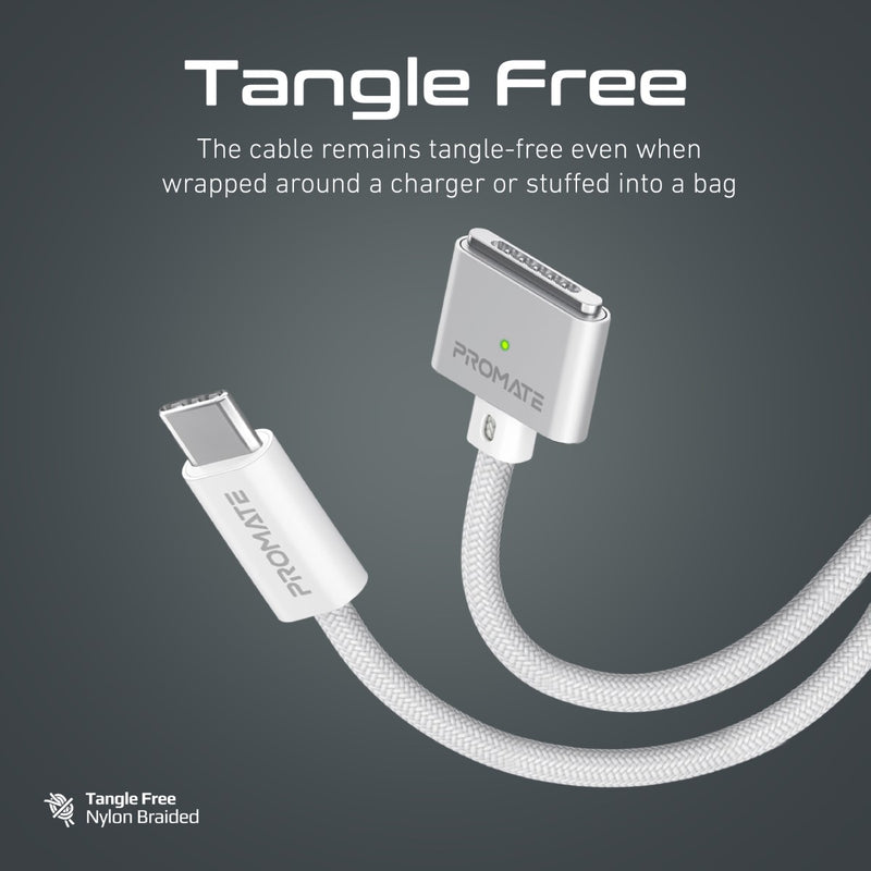 Promate High Tensile Strength 140W USB-C to MagSafe 3 Charging Cable for MacBook (MAGCORD-140PD)