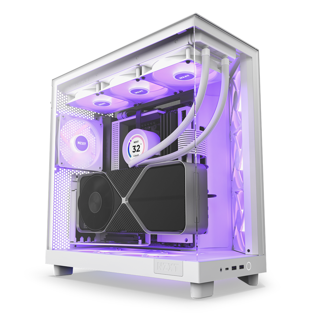 Casing NZXT H6 Flow (2023) Compact Dual-chamber White Case