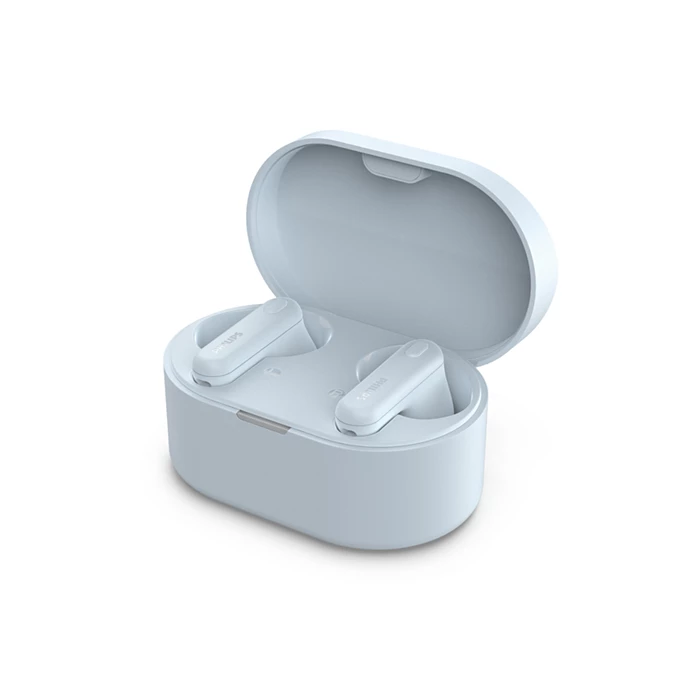 Philips True Wireless Earphones (TAT1108BL/97) 6mm Driver, IPX4, AI mic, 5 hours playtime + 10 hours Case charging playtime, 2 Hours charge time, 35 mAh earpiece, 250 mAh Case, USB-C charging Cable incl, Charging Case incl, BT 5.3, Blue
