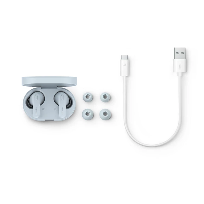 Philips True Wireless Earphones (TAT1108BL/97) 6mm Driver, IPX4, AI mic, 5 hours playtime + 10 hours Case charging playtime, 2 Hours charge time, 35 mAh earpiece, 250 mAh Case, USB-C charging Cable incl, Charging Case incl, BT 5.3, Blue