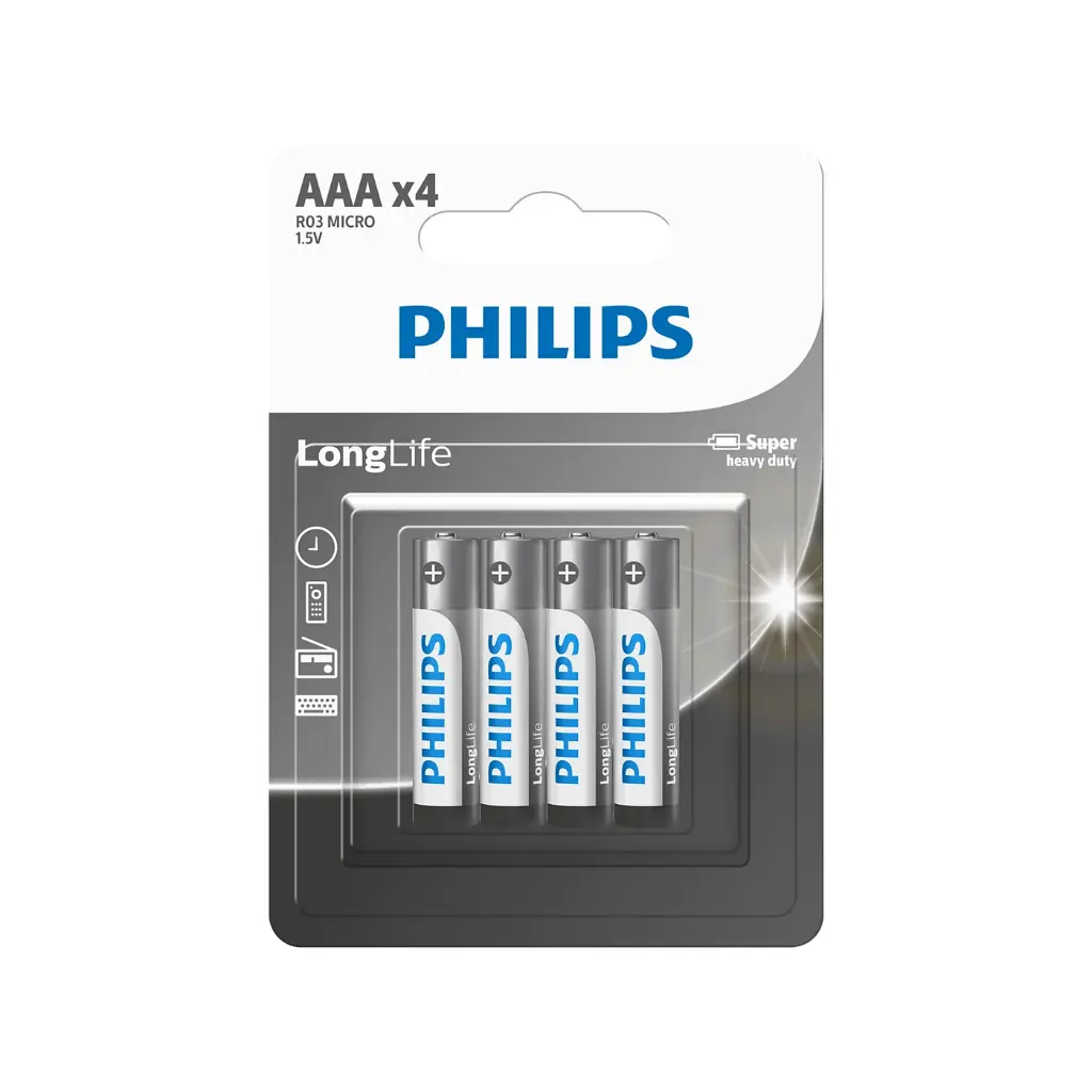 Philips Zinc Long Life AAA 4PK - R03L4B/40