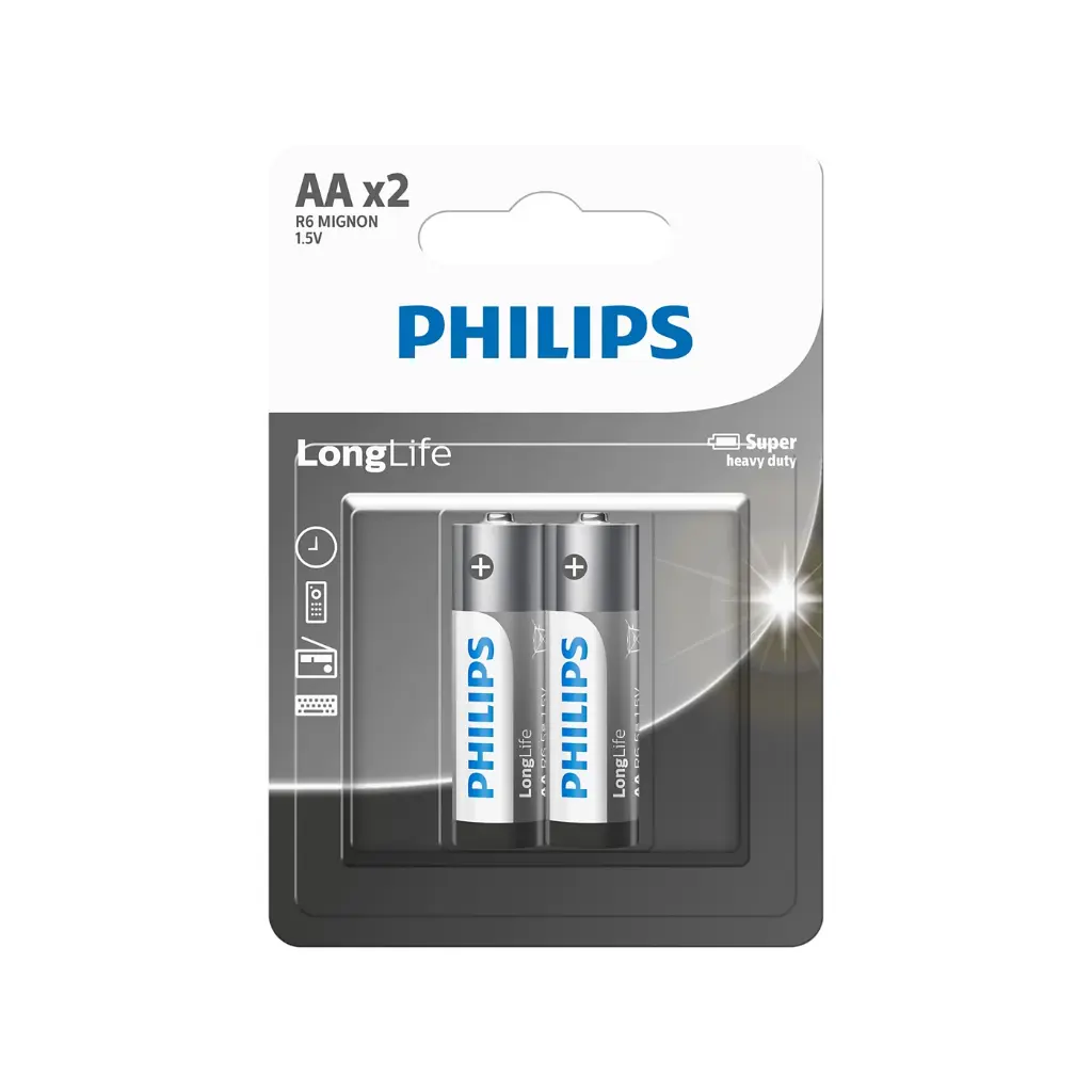 Philips Zinc Long Life AA 2PK - R6L2B/40