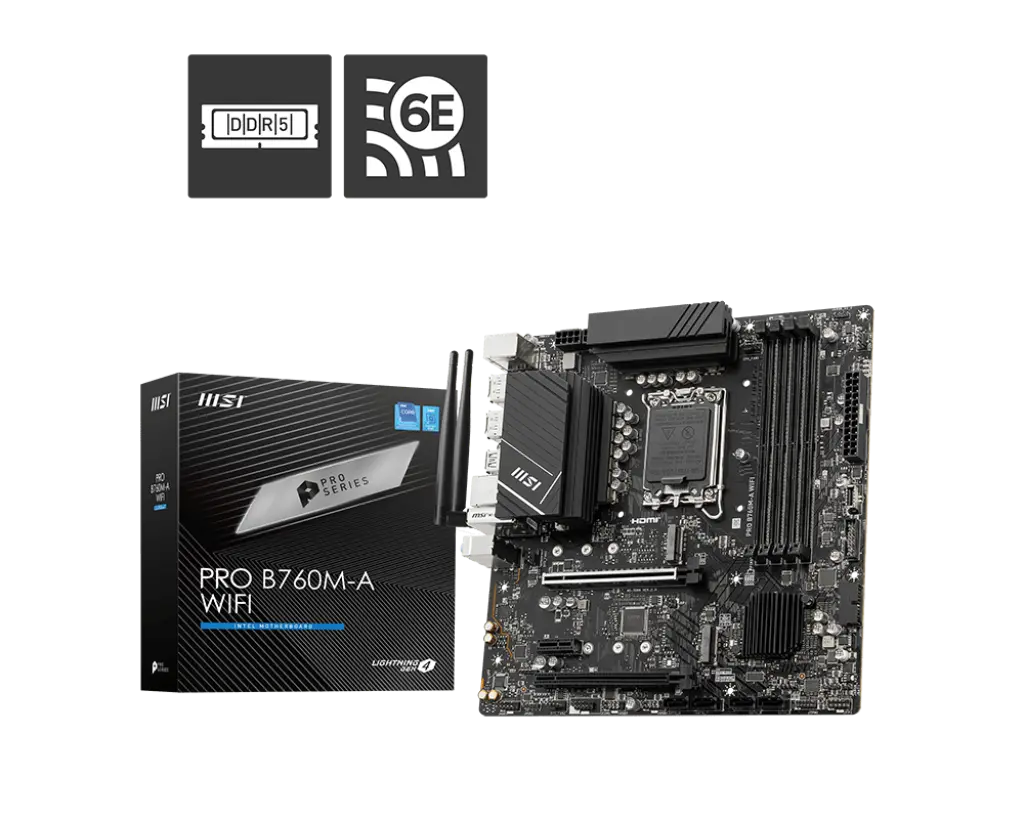 Motherboard Intel 1700/DDR5 MSI PRO B760M-A Wifi DDR5