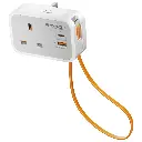 Promate Multi-Function AC Socket Charger with Built-In 20W PD USB-C Cable VERSASOCKET