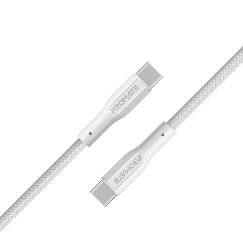 Promate High Tensile Strength Data & Charge USB-C Cable (XCord-CC.White)