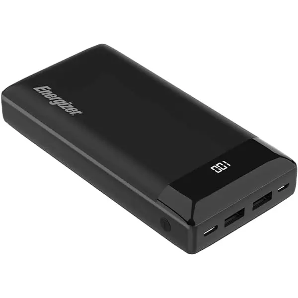 Energizer 20000mAh Power Bank, 2 USB-A Ports,  Black (UE20021-BK)