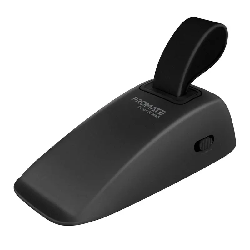 PROMATE High-Sensitivity Portable Door Stopper Alarm with Instant Trigger & Dual Sensitivity mode (DOORSHIELD-BLACK)