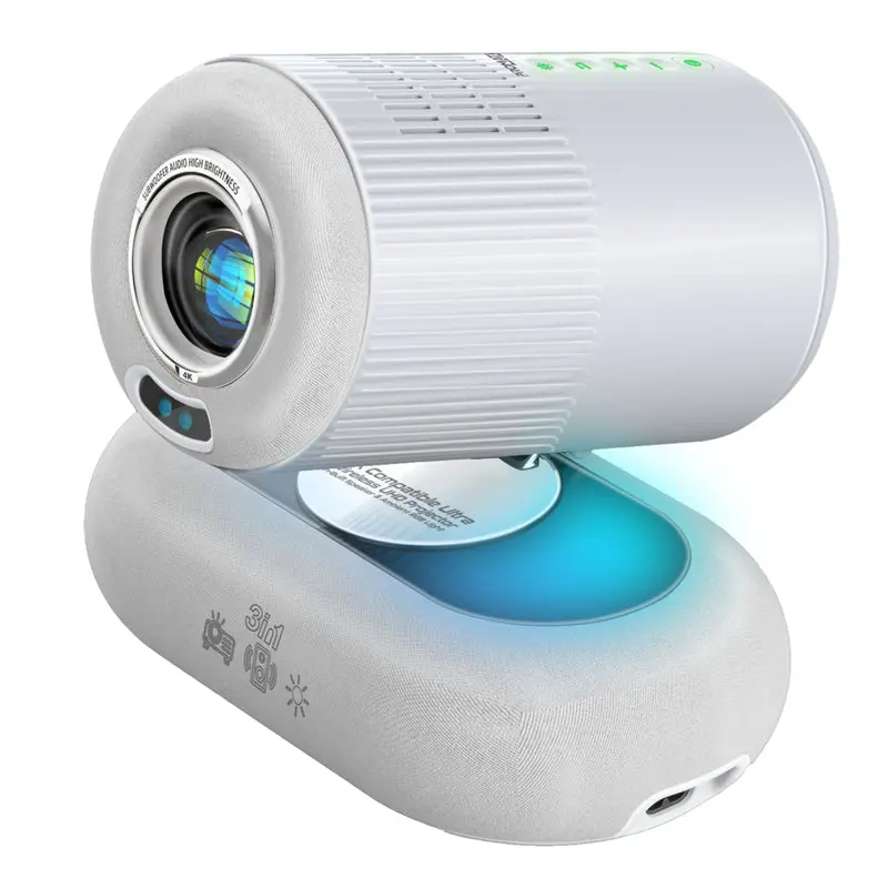 PROMATE 4K Compatible HD Wireless LCD Projector with Built-In Speaker & Ambient RGB light (BEAMER-250R-UK)