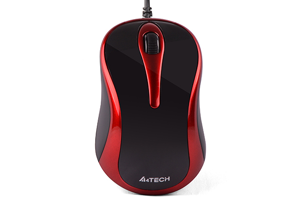 Mouse Usb A4Tech N350-2 Black&Red V-Track Padless