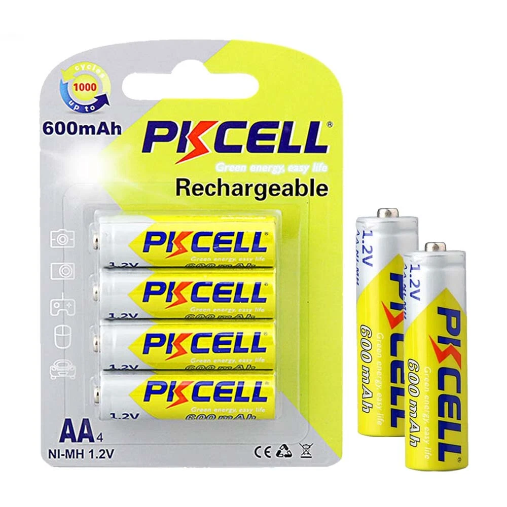 PKCELL NI-MH RTU Rechargeable Battery AA 600mAh, 4pc/card