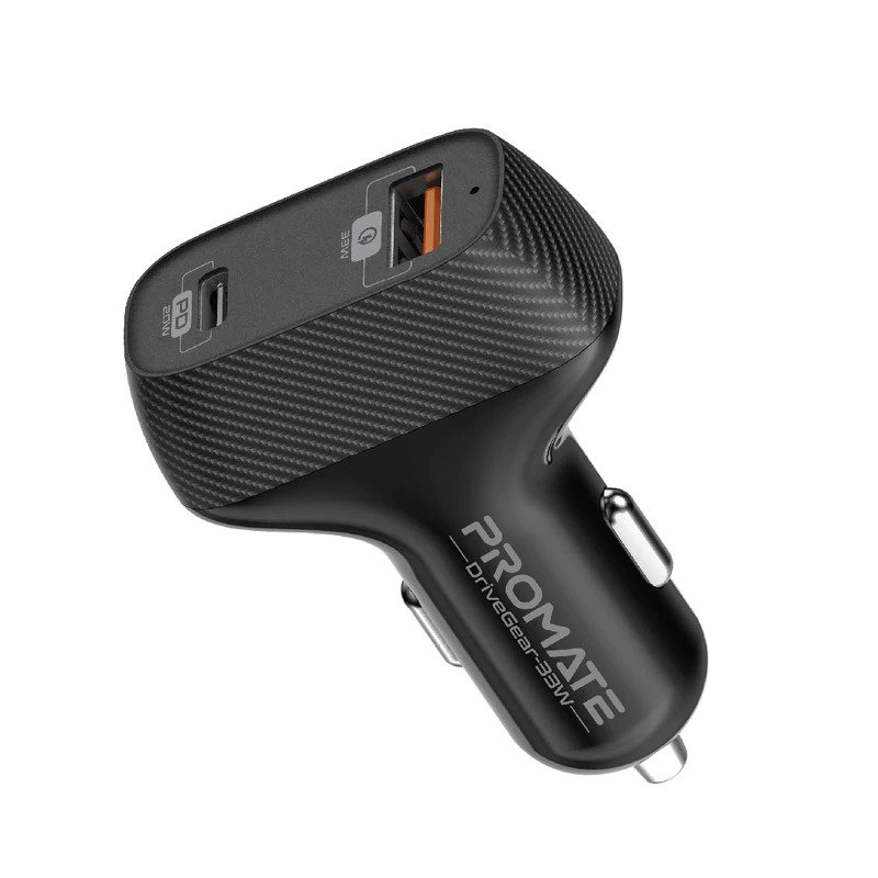 Promate Car Charger DRIVEGEAR-33W(USB PORT, USB-C)