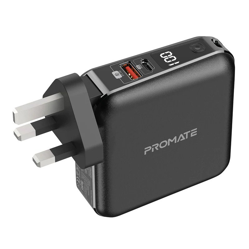 Promate Charger POWERPACK-PD20.BLACK (USB-C,USB-A,USB-C,Lightning)