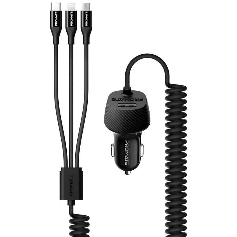 Promate Charger VOLTRIP-UNI (12-24DC, 3.4A,2.4A)