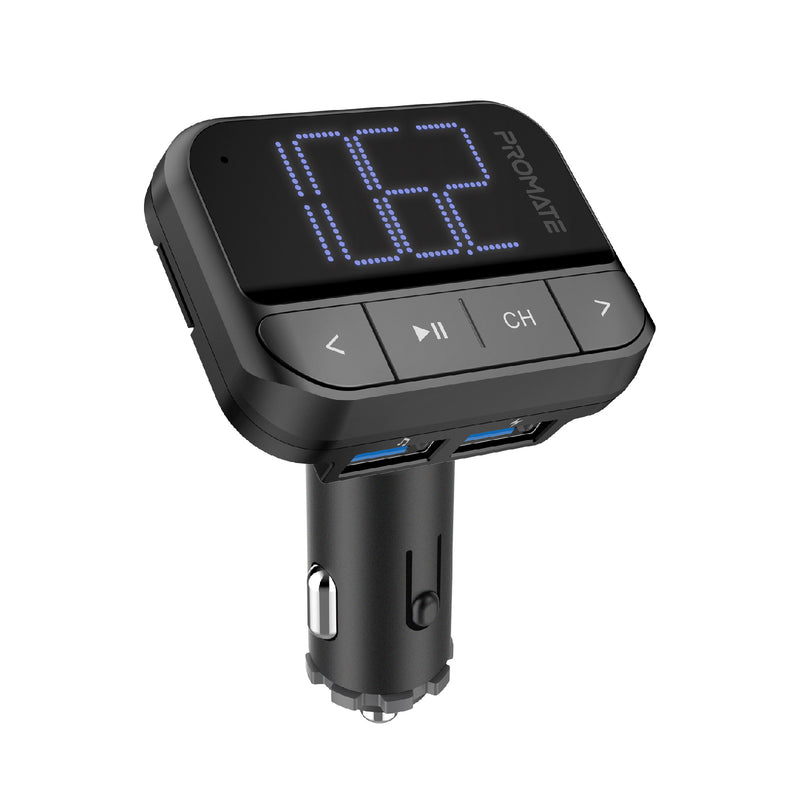 Promate In-Car FM Transmitter with Dual USB Ports EZFM-2