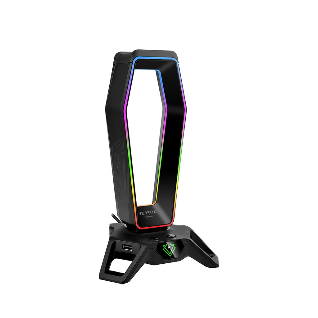 Vertux Gaming Headphone Stand With Immersive 7.1 Audio Ports HEXARACK