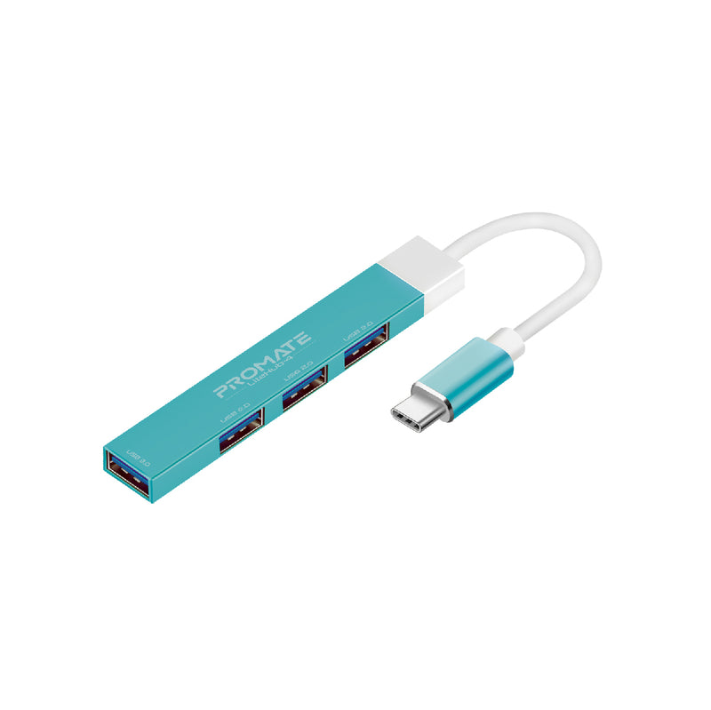 Promate 4-in-1 Multi-Port USB-C Data Hub Blue (LITEHUB-4.BLUE)