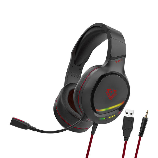 Vertux Noise Isolating Amplified Wired Gaming Headset TOKYO.RED
